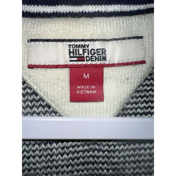 Tommy Hilfiger Short Sleeve Knit Sweater Logo White Women’s Medium - Picture 4 of 7